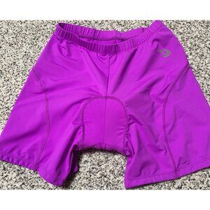 Beroy Cycling Shorts Womens Large Stretch Purple Bike Padded Pull-On
